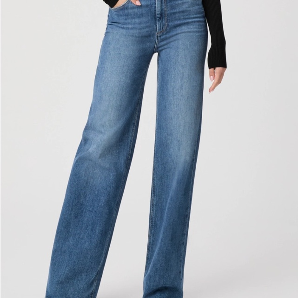 PAIGE Sasha Wide Leg Jean in Color Stefania Distressed - Picture 10 of 14